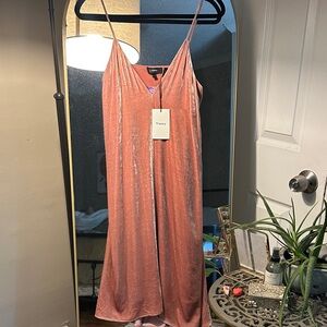 Theory Blush Velvet Slip Dress